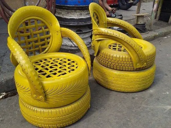 reciclado de neumáticos sillas