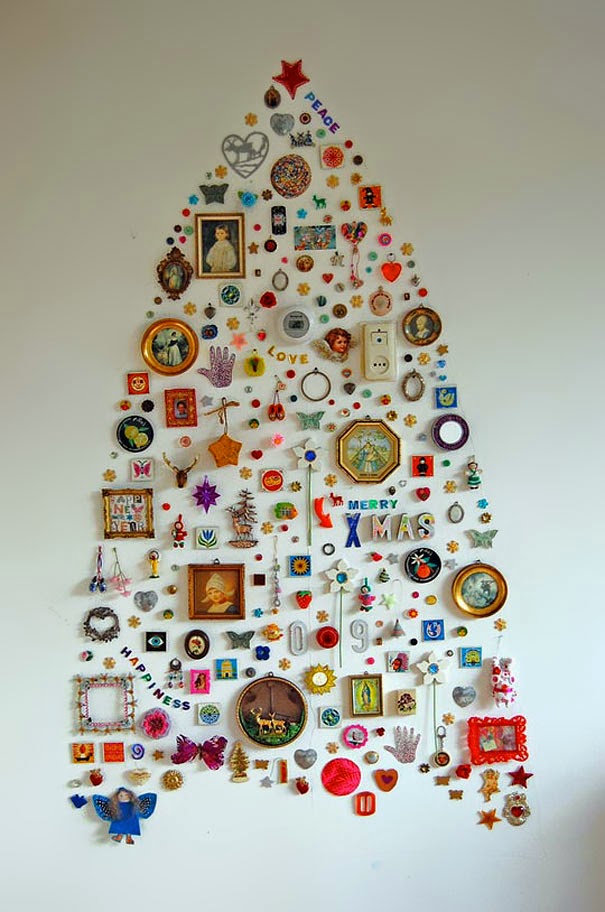árbol en pared navideño