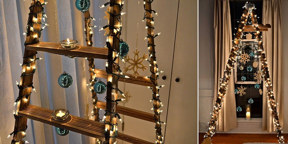 árbol para navidad en escalera