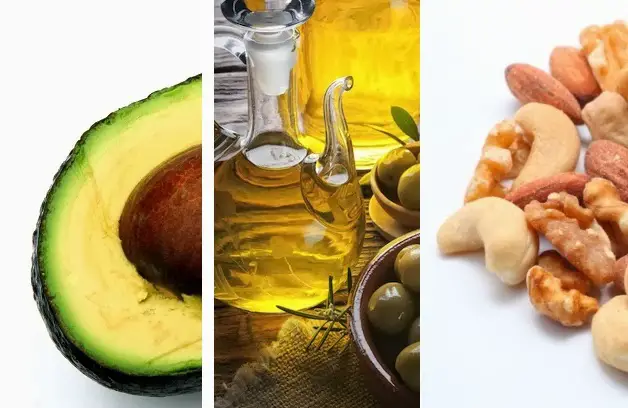 aguacates y aceite de oliva con grasas saludables que no engordan