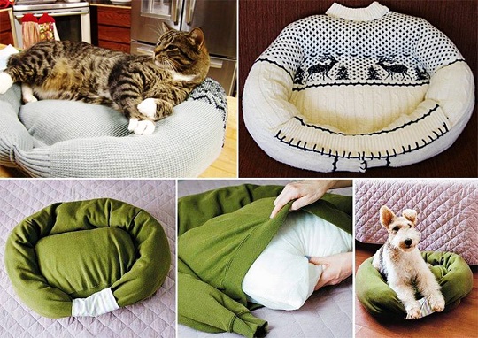 camas para mascotas sweater