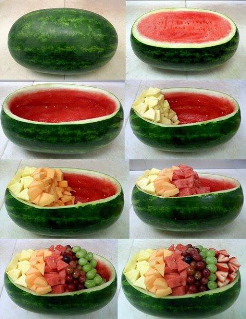 sandía para crear ensaladas de frutas