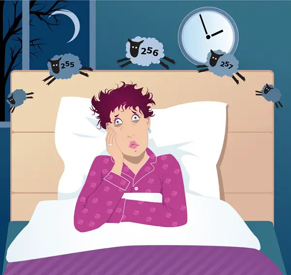 sobre la menopausia ilustración de mujer con insomnio