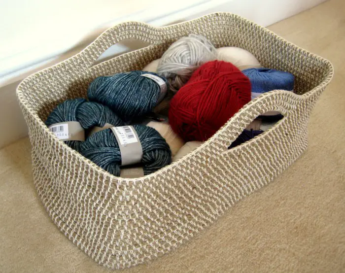 tejido a crochet para canasta