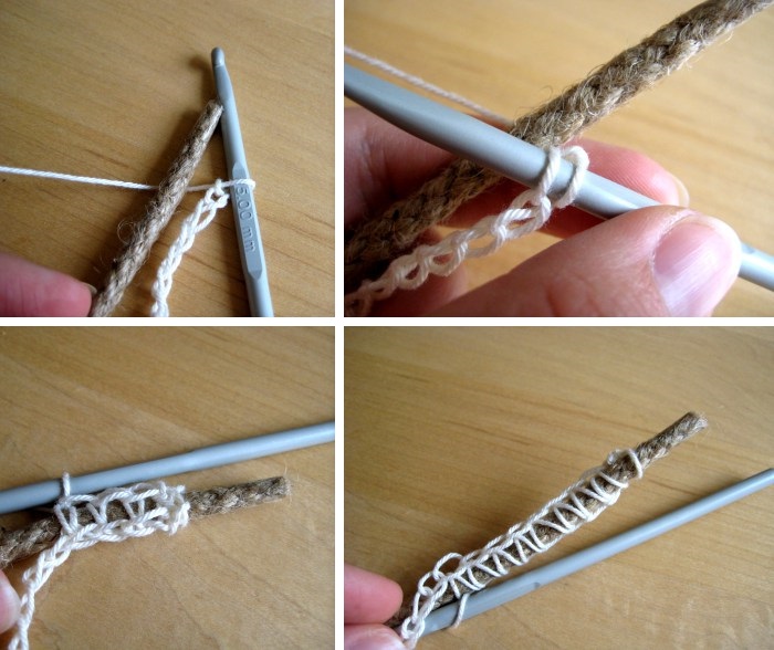 pasos para hacer a crochet canasta