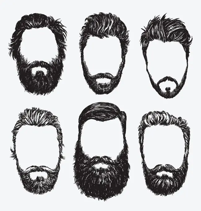 Gráfico con los diferentes estilos de barba para el hombre