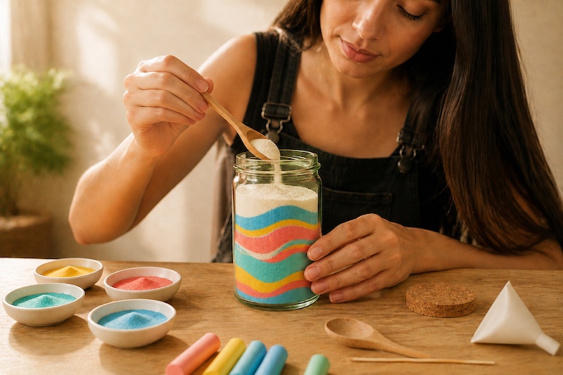 Cómo decorar frascos con sal y tiza: una manualidad fácil y llena de color