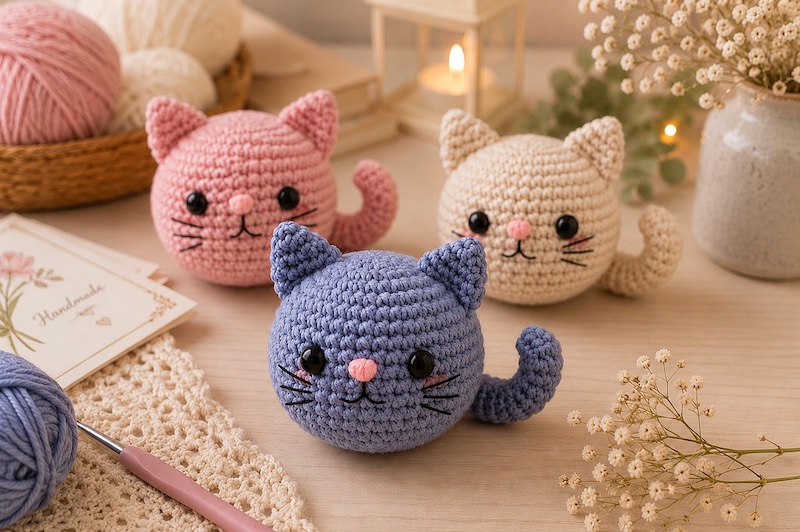 Cómo hacer gatitos a crochet, ideales para un lindo obsequio