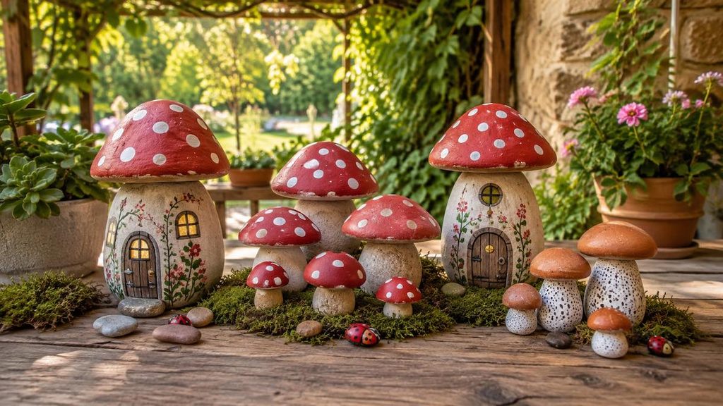 7 ideas para hacer honguitos decorativos con piedras