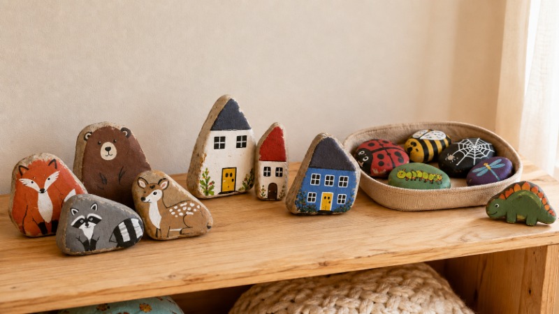 7 arreglos con piedras pintadas para decorar la habitación de un niño