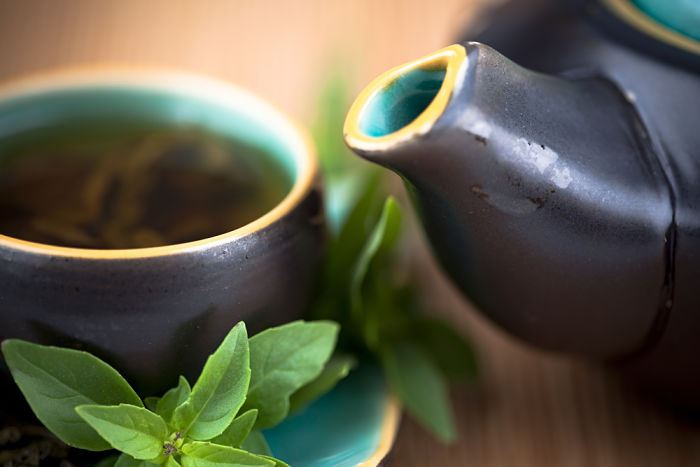 Té verde endulzado con estevia