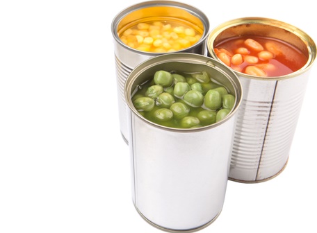 Deshinchar el vientre Verduras enlatadas latas