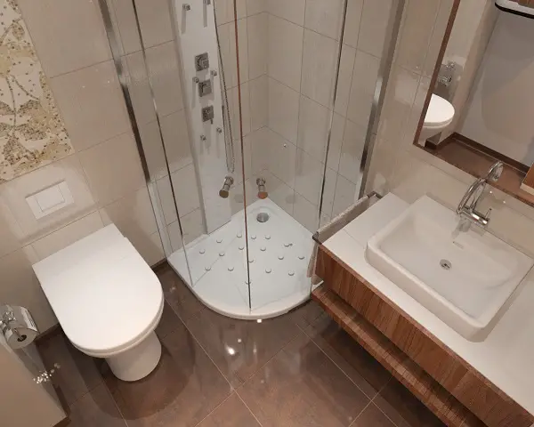 decorar un baño en pequño espacio modernista