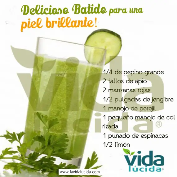 licuado sabroso para una piel brillante