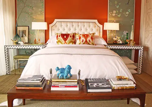 Canopy-Dog-Beds-For-Large-Dogs-Bedroom-Eclectic-with-accent-wall-artwork-Asian