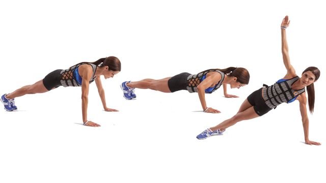 grasa en las axilas ejercicio rotación en plank