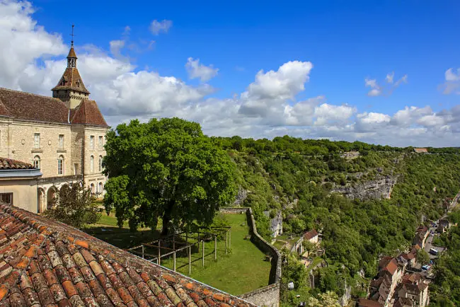Vista aerea del castillo de Rocamadour
