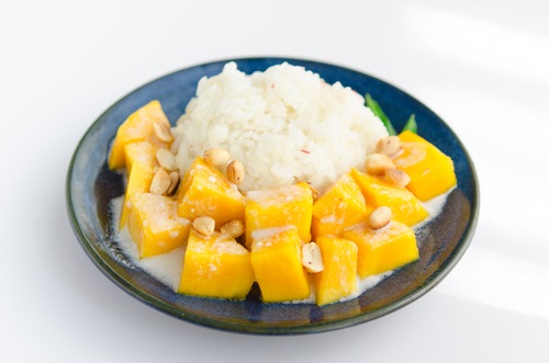 arroz con leche y mango