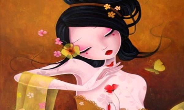 Mujer japonesa ilustración