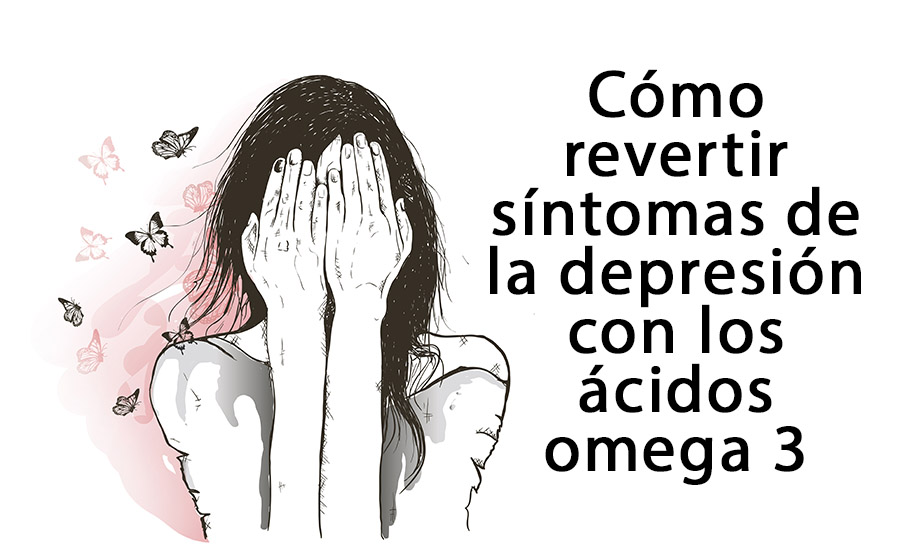 Mujer con trastornos depresivos que necesita aciados omega 3 para sanarse - Ilustración