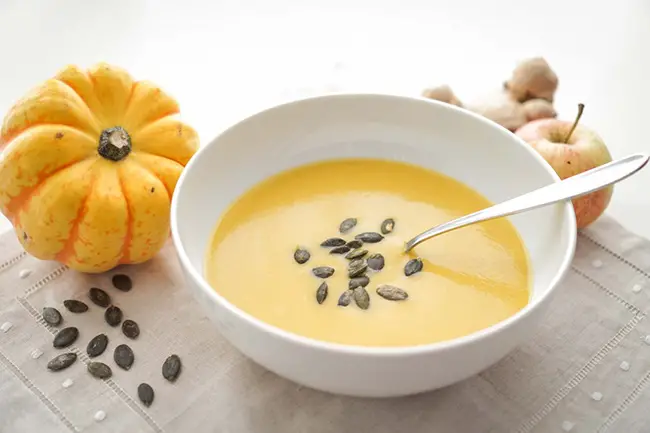 Receta de crema con calazabas y manzanas