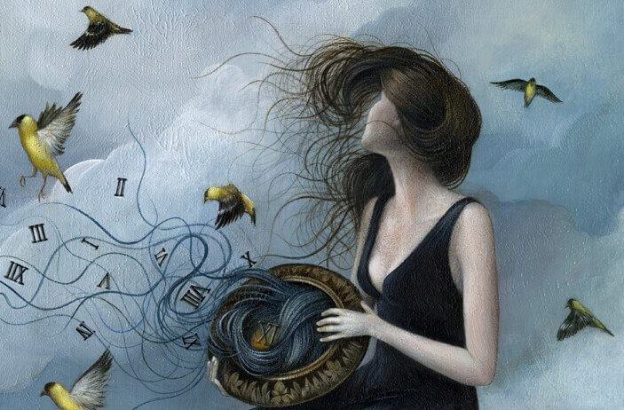 Mujer liberando sus pensamientos
