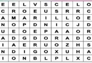 descubre tu color en la sopa de letra