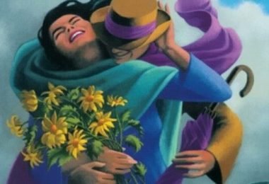pareja de enamorados abrazados