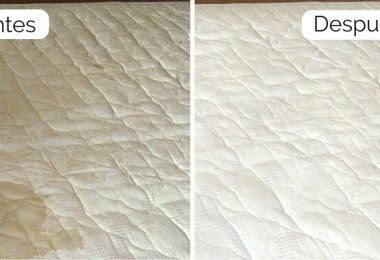 colchón con manchas y malos olores antes y después de su correcta limpieza