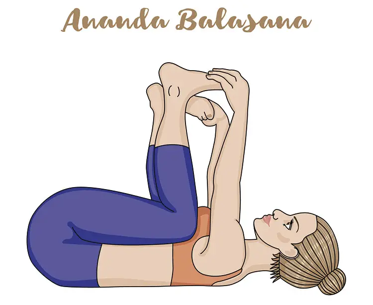 ananda balasana para conseguir un mejor descanso