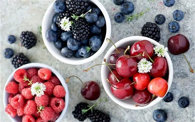 ingredientes para el zumo antioxidante de arándanos