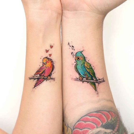 tatuajes para parejas con pájaros