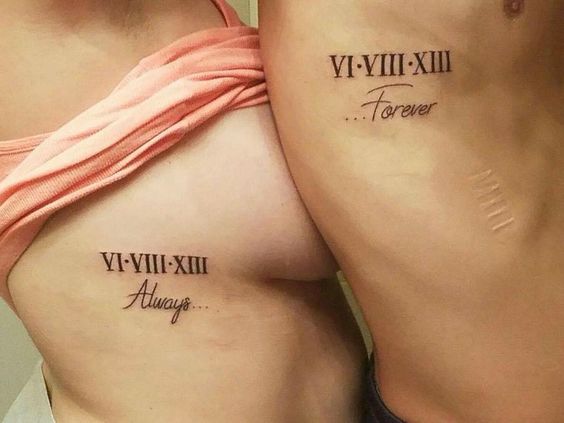 tatuajes para parejas con fechas importantes