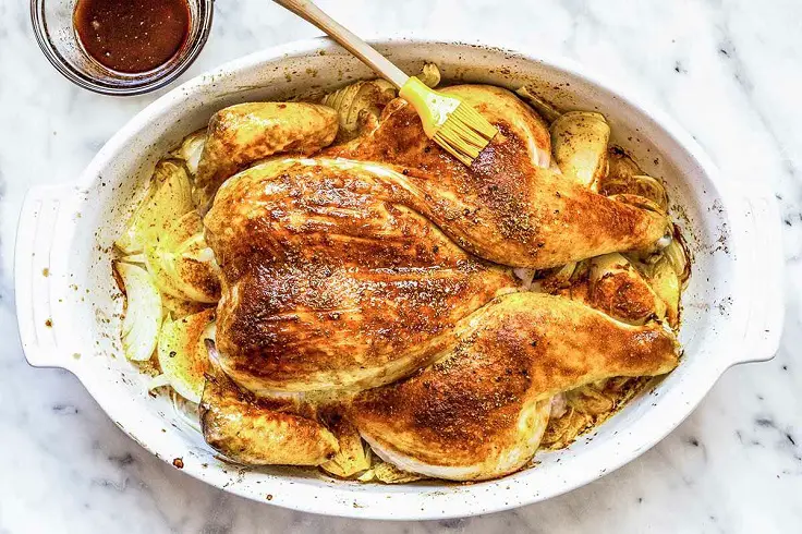 pollo asado a la cúrcuma