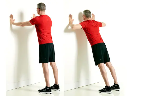 ejercicios de quilibrio flexiones de pared 