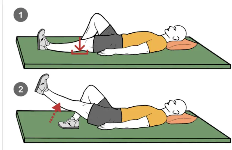 Ejercicio de elevación de una pierna