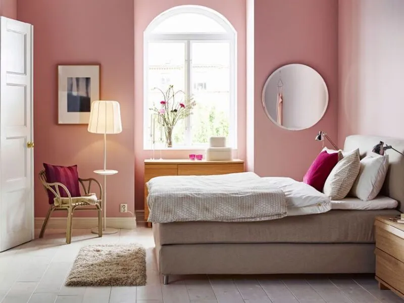Habitación rosa claro para relajarnos