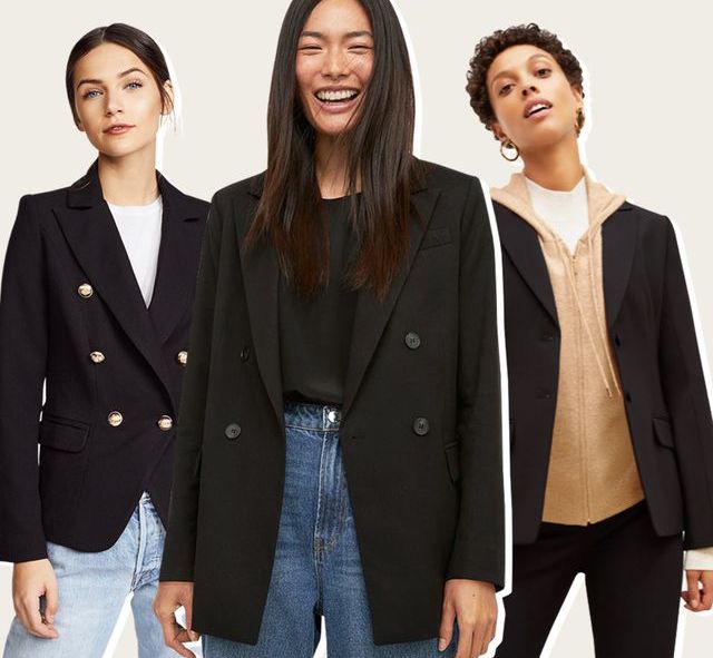 mujeres vistiendo con blazers negros de diferentes estilos