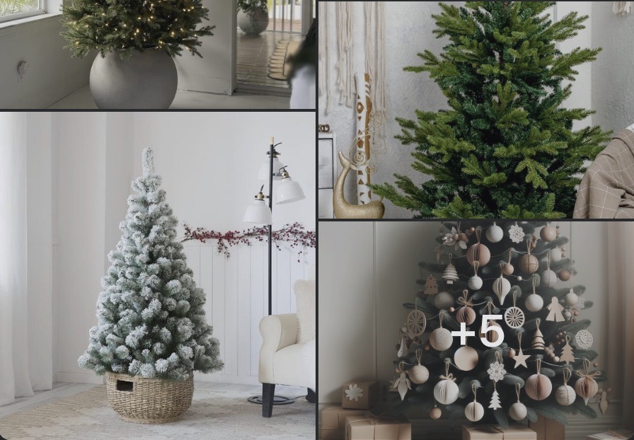 15 pinos navideños decorados estilo minimalista